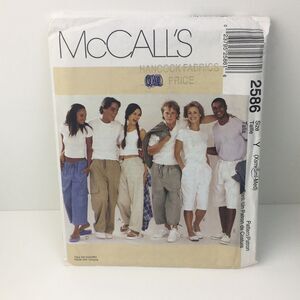 Unisex Cargo Pants Shorts Drawstring Size XS-S CUT to S Pattern 2586 Vintage Y2K